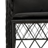 Ensemble de bistro 3 pcs avec coussins noir résine tressée 