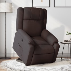 Fauteuil inclinable marron foncé tissu 