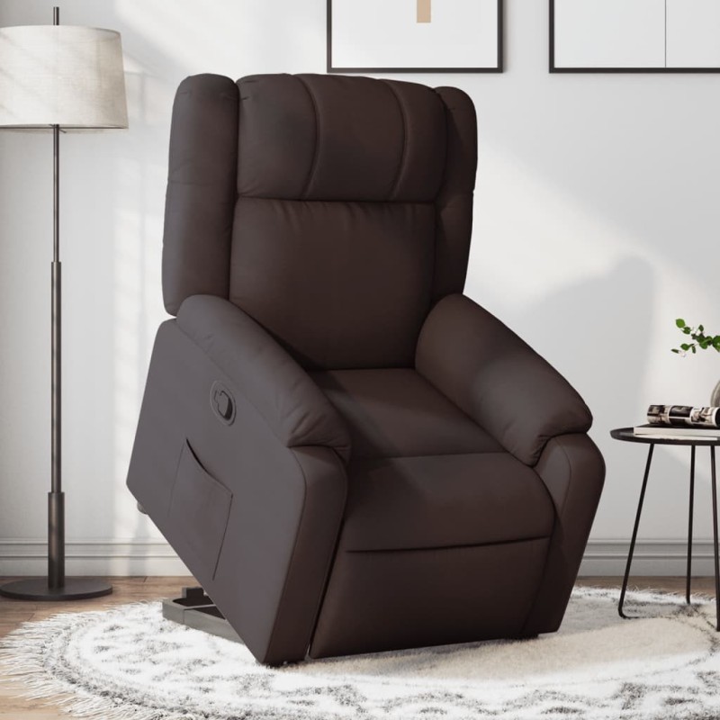Fauteuil inclinable marron foncé tissu 