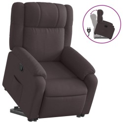 Fauteuil inclinable marron foncé tissu 
