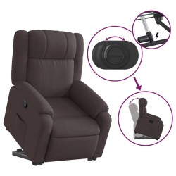 Fauteuil inclinable marron foncé tissu 