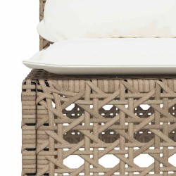 Salon de jardin avec coussins 4 pcs beige résine tressée 