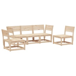 Salon de jardin 5 pcs bois de pin massif 