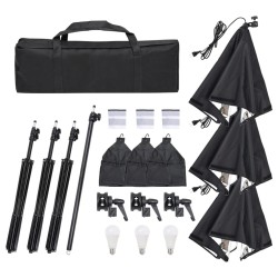Kit de studio photo avec éclairage toile de fond et réflecteur 