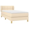 Sommier à lattes de lit avec matelas Crème 100x200 cm Tissu 