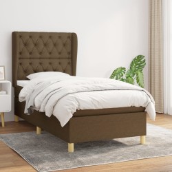 Sommier à lattes de lit avec matelas Marron foncé 80x200 cm 
