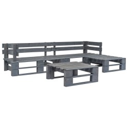 Salon palette de jardin 4 pcs avec coussins sable bois 