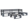 Salon palette de jardin 4 pcs avec coussins sable bois 