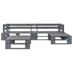 Salon palette de jardin 4 pcs avec coussins sable bois 