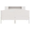Lit bibliothèque sans matelas blanc 120x200 cm bois pin massif 