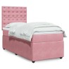 Sommier à lattes de lit avec matelas Rose 100x200 cm Velours 