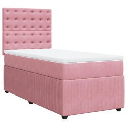 Sommier à lattes de lit avec matelas Rose 100x200 cm Velours 