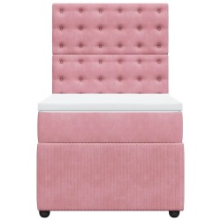 Sommier à lattes de lit avec matelas Rose 100x200 cm Velours 