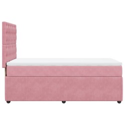 Sommier à lattes de lit avec matelas Rose 100x200 cm Velours 
