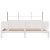 Lit bibliothèque sans matelas blanc 200x200 cm bois pin massif 