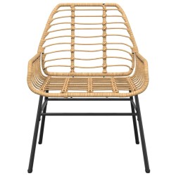 Ensemble à manger jardin 5pcs marron poly rotin verre 