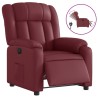Fauteuil inclinable électrique Rouge bordeaux Similicuir 