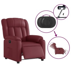 Fauteuil inclinable électrique Rouge bordeaux Similicuir 