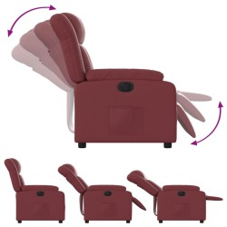 Fauteuil inclinable électrique Rouge bordeaux Similicuir 