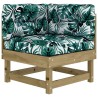 Salon de jardin 5 pcs avec coussins bois de pin imprégné 