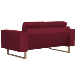 Canapé à 2 places Tissu Rouge bordeaux 