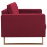 Canapé à 2 places Tissu Rouge bordeaux 