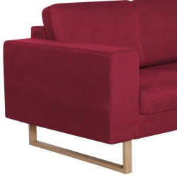 Canapé à 2 places Tissu Rouge bordeaux 