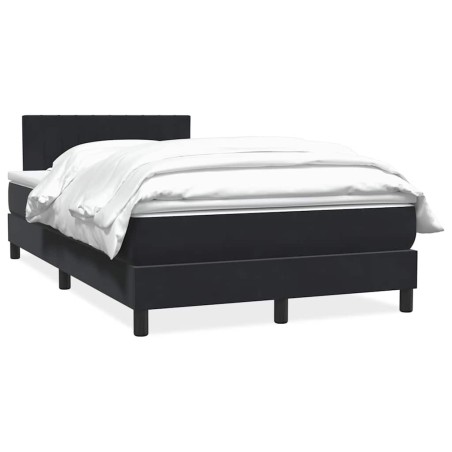 Sommier à lattes de lit avec matelas noir 120x210 cm velours 