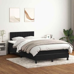 Sommier à lattes de lit avec matelas noir 120x210 cm velours 