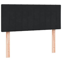 Sommier à lattes de lit avec matelas noir 120x210 cm velours 