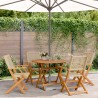 Ensemble à manger de jardin 5 pcs résine tressée et bois massif 