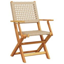 Ensemble à manger de jardin 5 pcs résine tressée et bois massif 