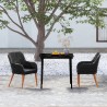 Ensemble à manger de jardin avec coussins 3 pcs noir 