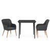 Ensemble à manger de jardin avec coussins 3 pcs noir 
