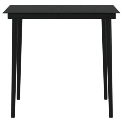 Ensemble à manger de jardin avec coussins 3 pcs noir 