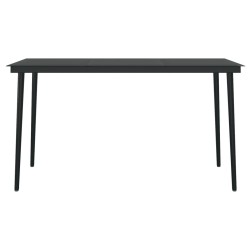 Ensemble à manger de jardin 5 pcs Gris et noir 