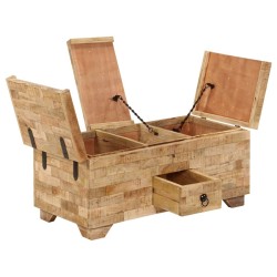 Table basse Bois de manguier massif 80x40x35 cm 