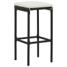 Ensemble de bar de jardin 7 pcs avec coussins noir poly rotin 
