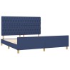 Cadre de lit sans matelas et tête de lit bleu 180x200 cm tissu 