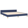 Cadre de lit sans matelas et tête de lit bleu 180x200 cm tissu 