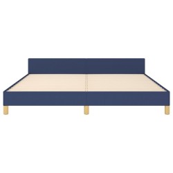 Cadre de lit sans matelas et tête de lit bleu 180x200 cm tissu 