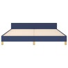 Cadre de lit sans matelas et tête de lit bleu 180x200 cm tissu 