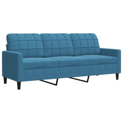 Canapé à 3 places Bleu 180 cm Velours 