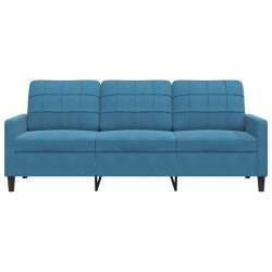 Canapé à 3 places Bleu 180 cm Velours 
