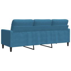 Canapé à 3 places Bleu 180 cm Velours 