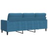 Canapé à 3 places Bleu 180 cm Velours 