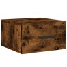 Table de chevet murale chêne fumé 35x35x20 cm 