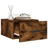 Table de chevet murale chêne fumé 35x35x20 cm 