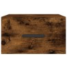 Table de chevet murale chêne fumé 35x35x20 cm 