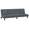 Ensemble de canapés 2 pcs avec coussins gris foncé velours 